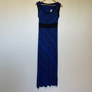 Apt 9 blue and black striped maxi dress. NWT.